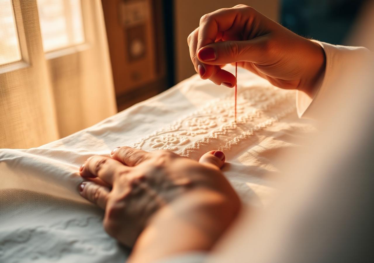 Chikankari artisan at work