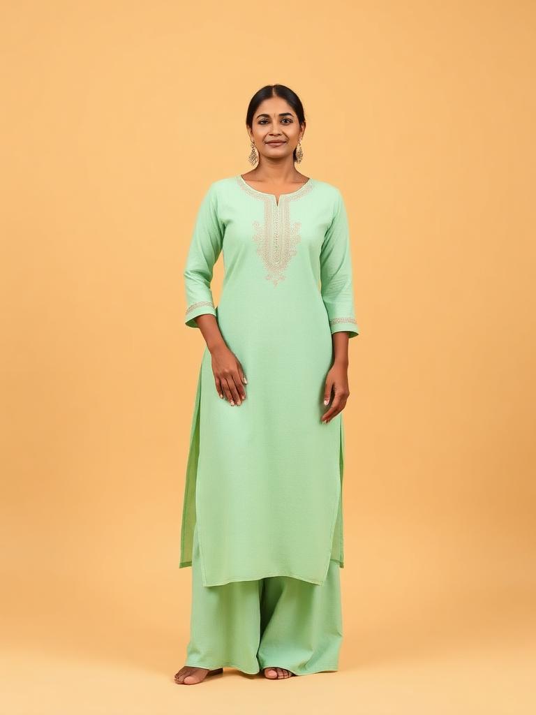Mint Straight Kurta with Palazzo