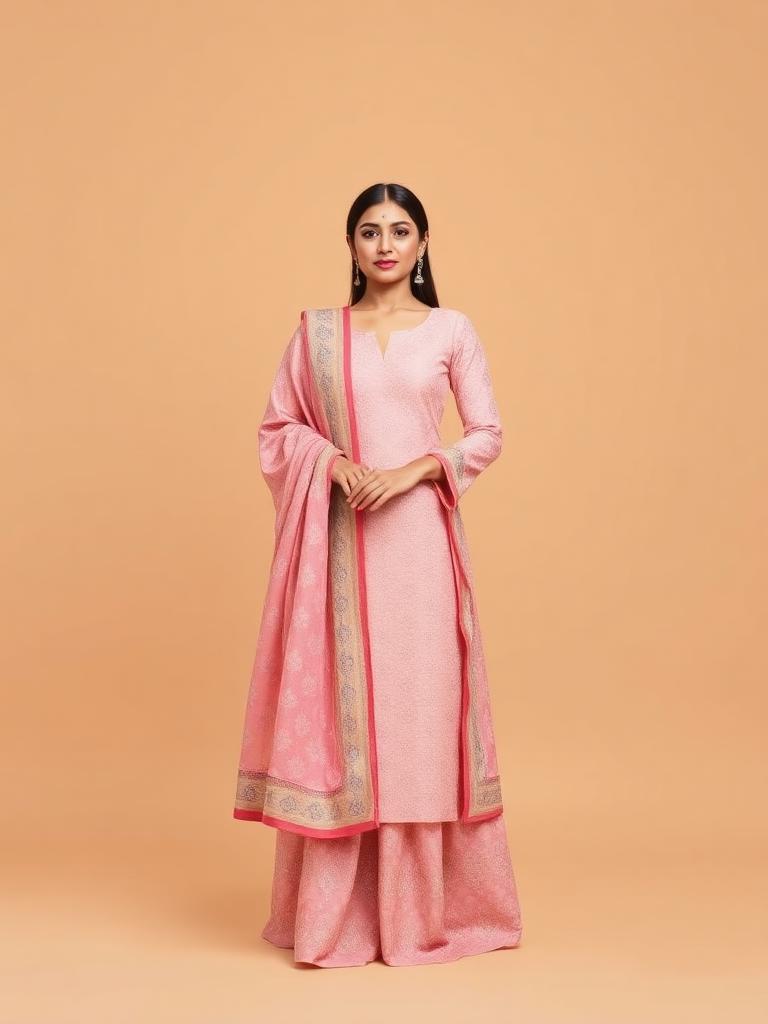 Blush Rose Chikan Suit Set
