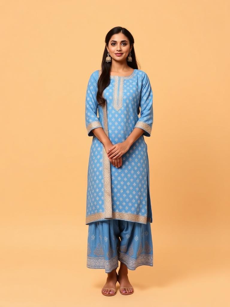Powder Blue Sharara Set
