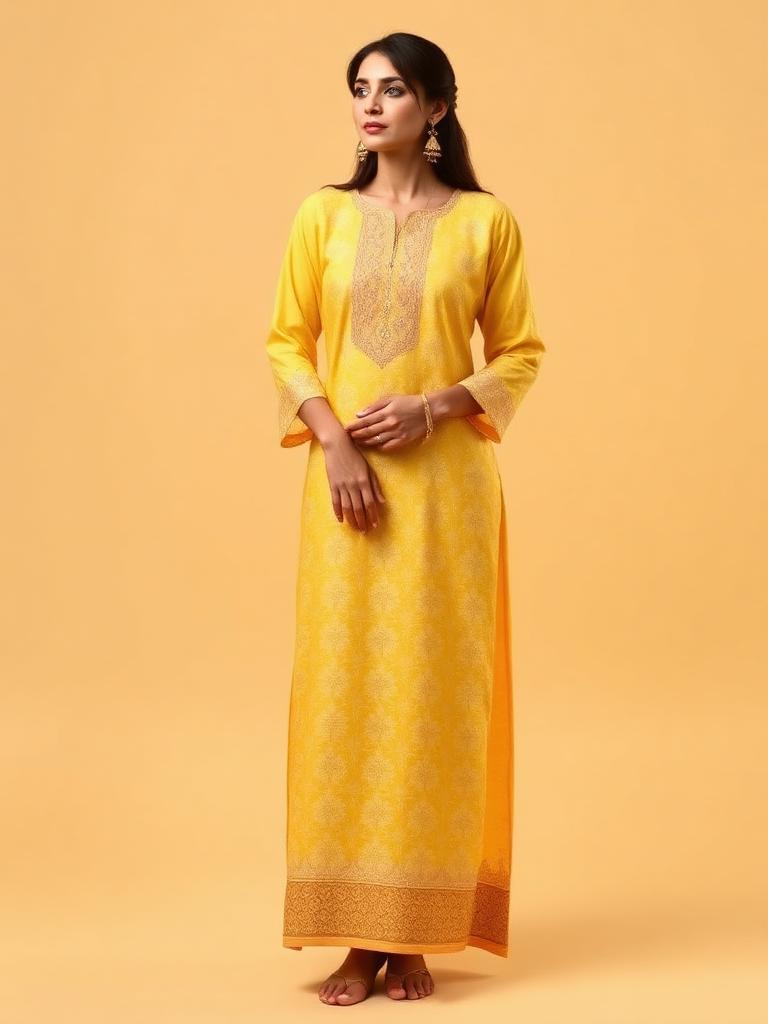 Marigold Yellow Long Kaftan